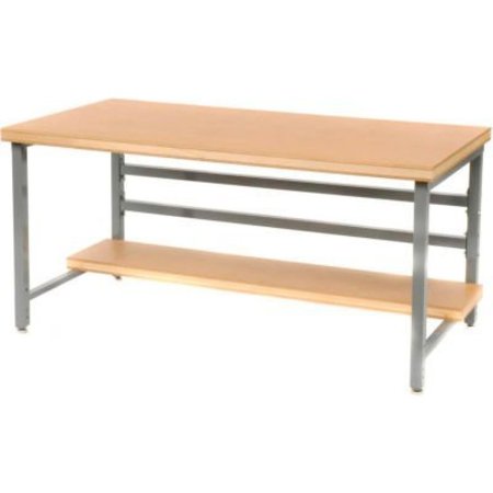BUILT RITE BR Stationary 72" X 30" Shop Top Square Edge Workbench - Gray DSB3063126-GY